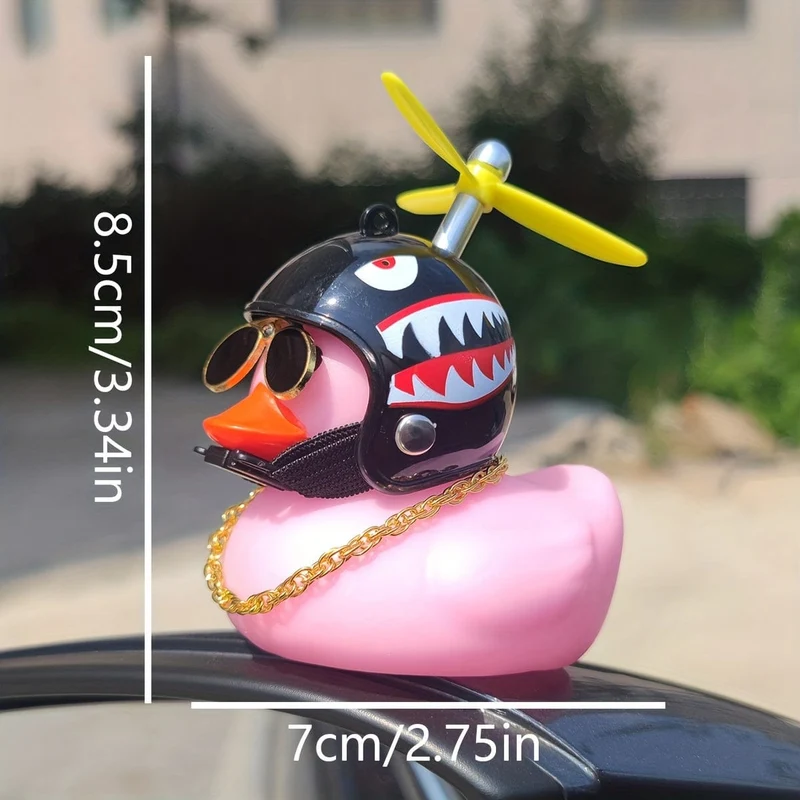 Kleine rosa Ente Windschutzente Kreative Bambus Libelle Windschutzente Auto Ornament Auto Dekoration