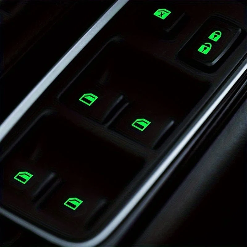 Leuchtender Autoaufkleber, selbstklebende Nachtsichtaufkleber fürs Auto, fluoreszierende Aufkleber für den Fenster-/Türschalter des Autos