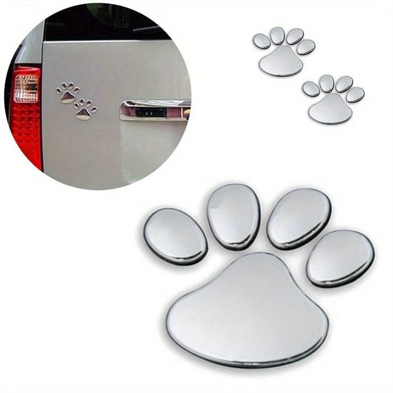 2 teile/satz Auto Aufkleber Fenster Stoßstange Körper Cooles Design Pfote 3D Tier Hund Katze Fußabdruck Aufkleber PVC Styling Emblem auto Kreative Außen Zubehör