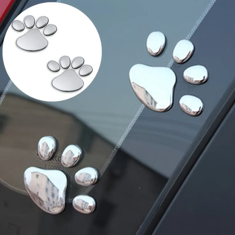 2 teile/satz Auto Aufkleber Fenster Stoßstange Körper Cooles Design Pfote 3D Tier Hund Katze Fußabdruck Aufkleber PVC Styling Emblem auto Kreative Außen Zubehör