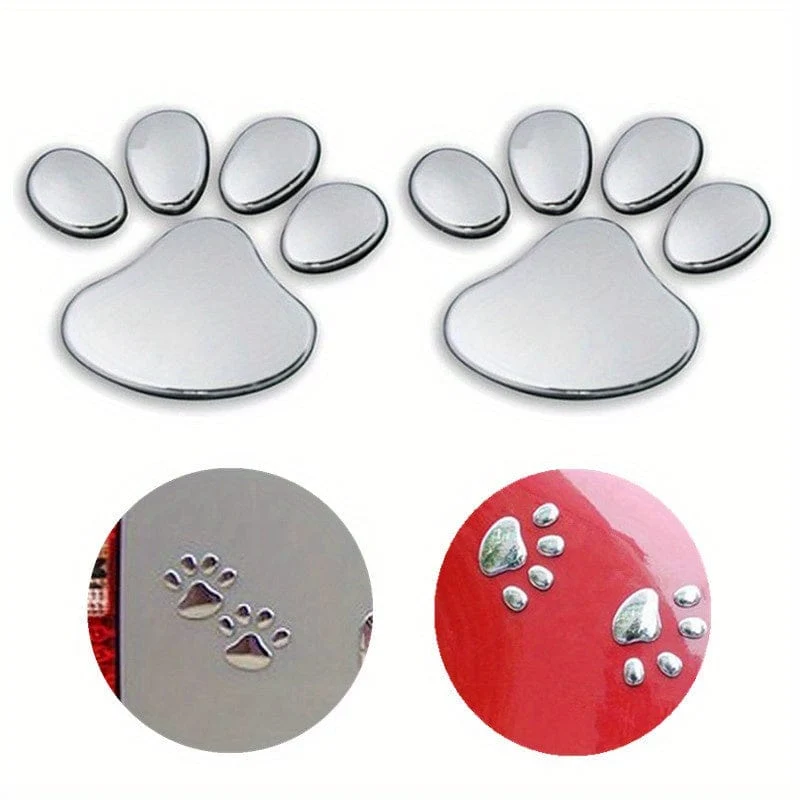 2 teile/satz Auto Aufkleber Fenster Stoßstange Körper Cooles Design Pfote 3D Tier Hund Katze Fußabdruck Aufkleber PVC Styling Emblem auto Kreative Außen Zubehör