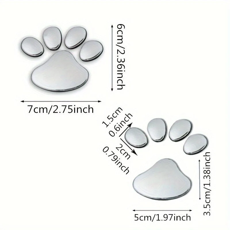 2 teile/satz Auto Aufkleber Fenster Stoßstange Körper Cooles Design Pfote 3D Tier Hund Katze Fußabdruck Aufkleber PVC Styling Emblem auto Kreative Außen Zubehör