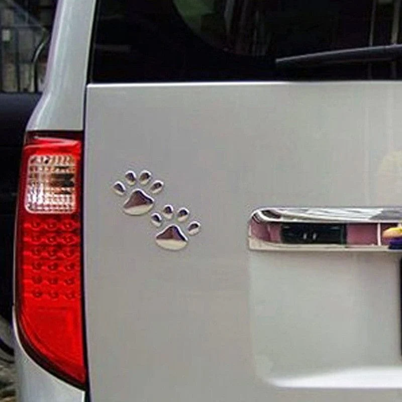 2 teile/satz Auto Aufkleber Fenster Stoßstange Körper Cooles Design Pfote 3D Tier Hund Katze Fußabdruck Aufkleber PVC Styling Emblem auto Kreative Außen Zubehör