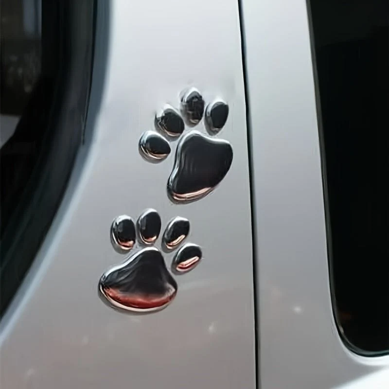 2 teile/satz Auto Aufkleber Fenster Stoßstange Körper Cooles Design Pfote 3D Tier Hund Katze Fußabdruck Aufkleber PVC Styling Emblem auto Kreative Außen Zubehör