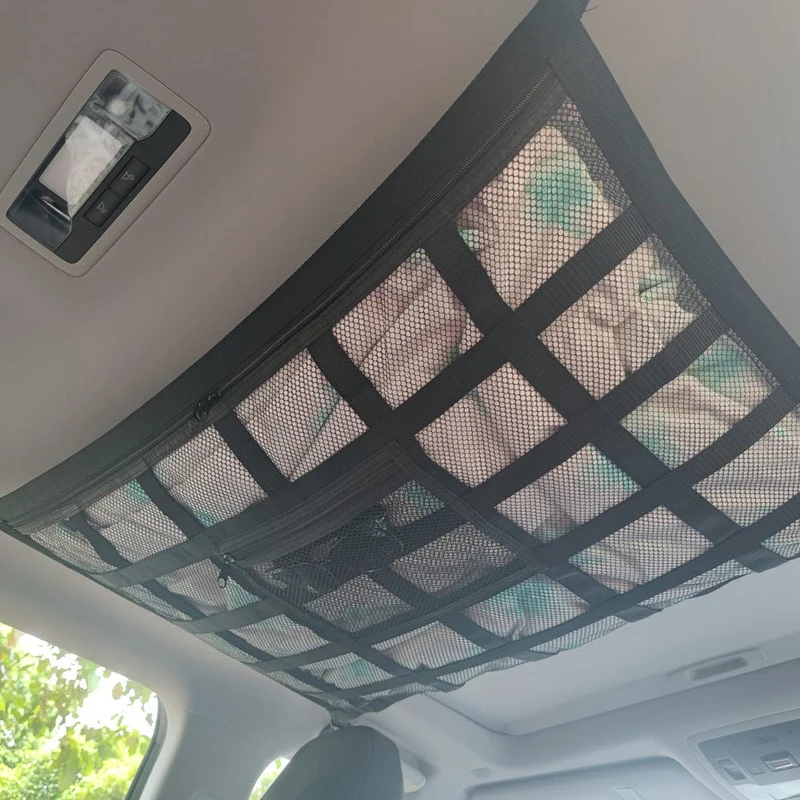 Maximieren Sie den Stauraum Ihres Autos mit diesem großen Decken-Gepäcknetz – perfekt für lange Reisen und Camping!