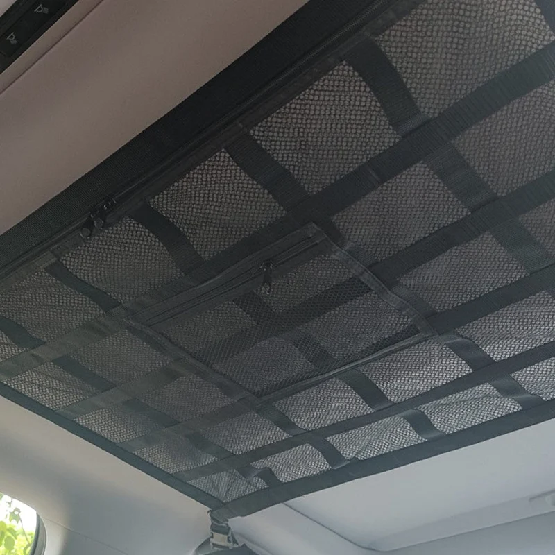 Maximieren Sie den Stauraum Ihres Autos mit diesem großen Decken-Gepäcknetz – perfekt für lange Reisen und Camping!