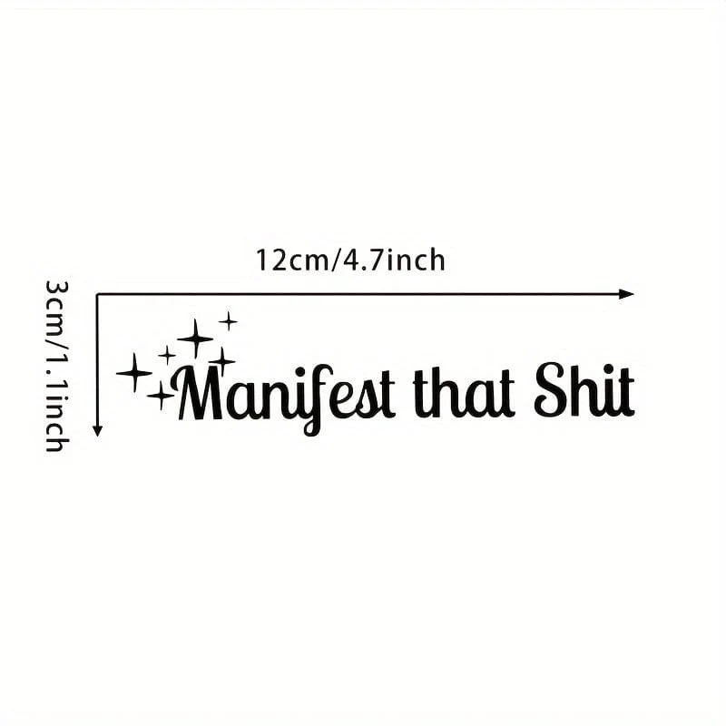 Rückspiegelaufkleber, Manifest That, lustige Aufkleber, psychische Gesundheit, Fensteraufkleber, Aufkleber für Auto, Fahrzeugaufkleber, positive Affirmation
