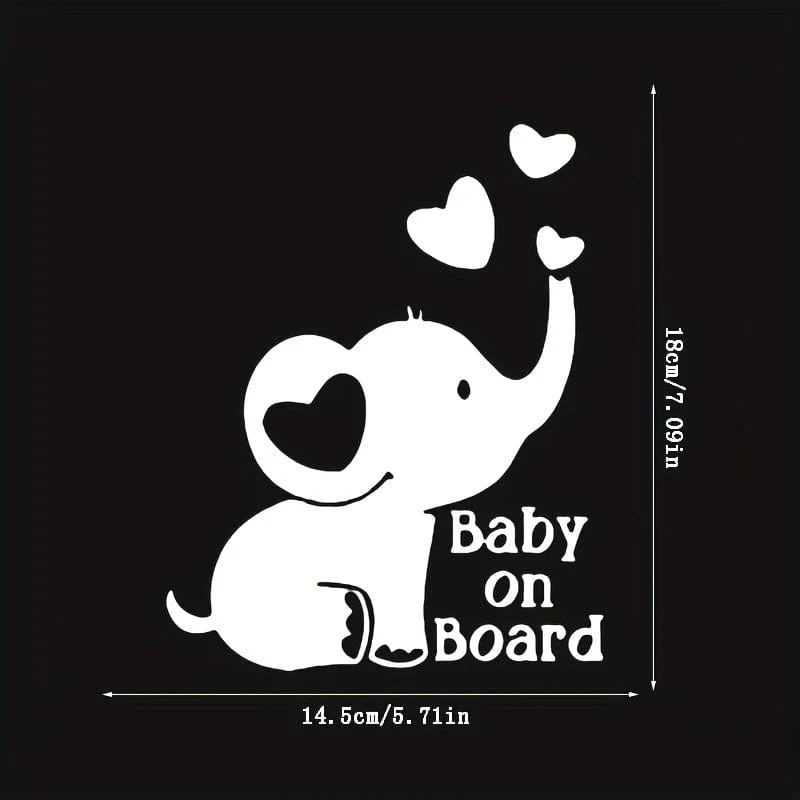 Baby an Bord, reflektierende Elefantenaufkleber, Sicherheitstipps für Babys und Kinder, anwendbar auf Autotüren und Fenster
