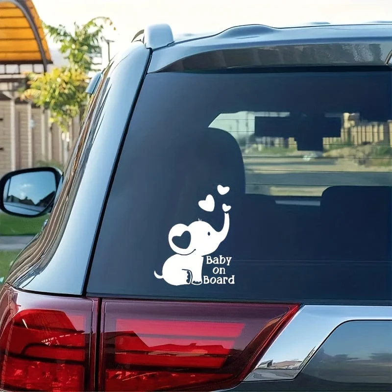 Baby an Bord, reflektierende Elefantenaufkleber, Sicherheitstipps für Babys und Kinder, anwendbar auf Autotüren und Fenster