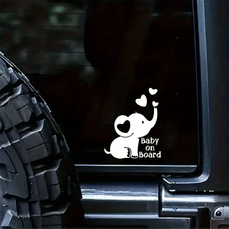 Baby an Bord, reflektierende Elefantenaufkleber, Sicherheitstipps für Babys und Kinder, anwendbar auf Autotüren und Fenster