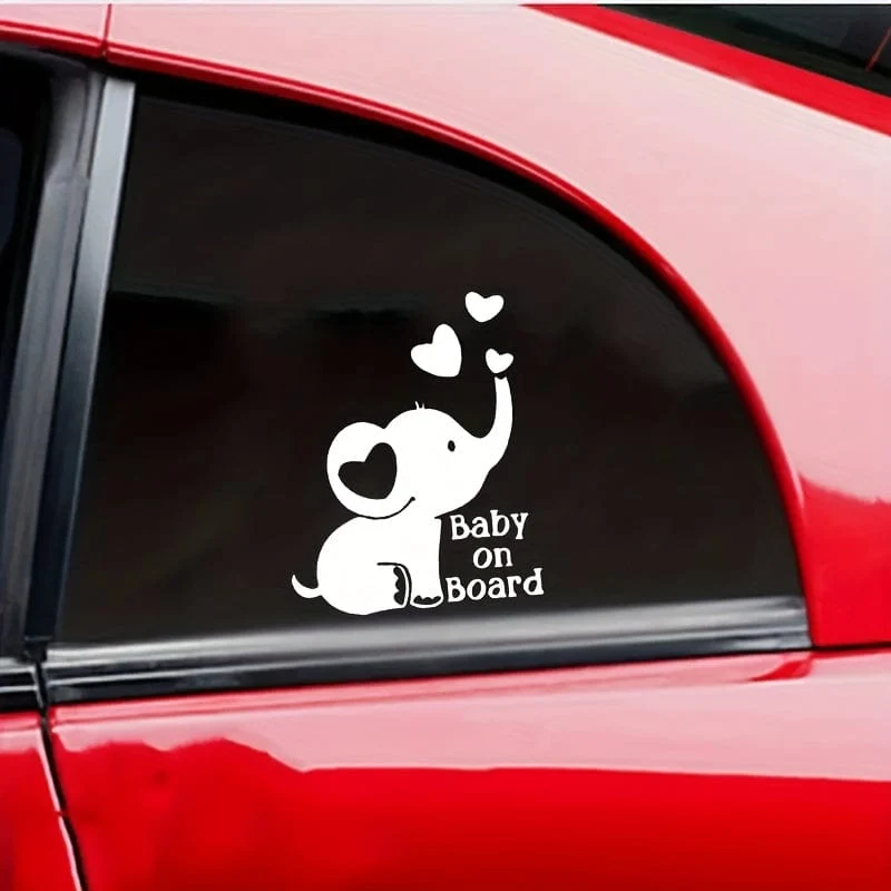 Baby an Bord, reflektierende Elefantenaufkleber, Sicherheitstipps für Babys und Kinder, anwendbar auf Autotüren und Fenster