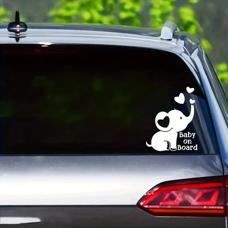 Baby an Bord, reflektierende Elefantenaufkleber, Sicherheitstipps für Babys und Kinder, anwendbar auf Autotüren und Fenster