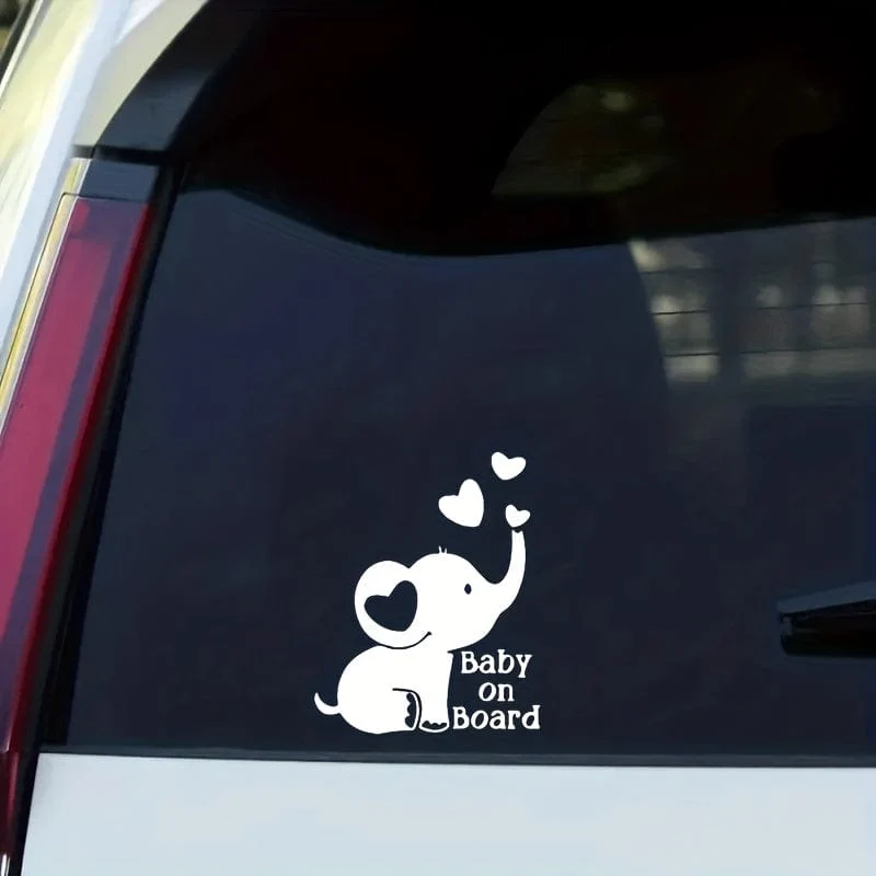Baby an Bord, reflektierende Elefantenaufkleber, Sicherheitstipps für Babys und Kinder, anwendbar auf Autotüren und Fenster