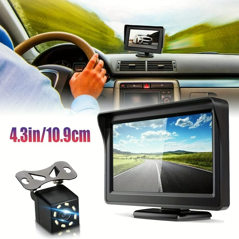 Auto-Monitor-Kamera, 4.3-Zoll-Display, HD-Rückfahrkamera, Auto-Rückfahr-Set für Auto-Pickup, universell