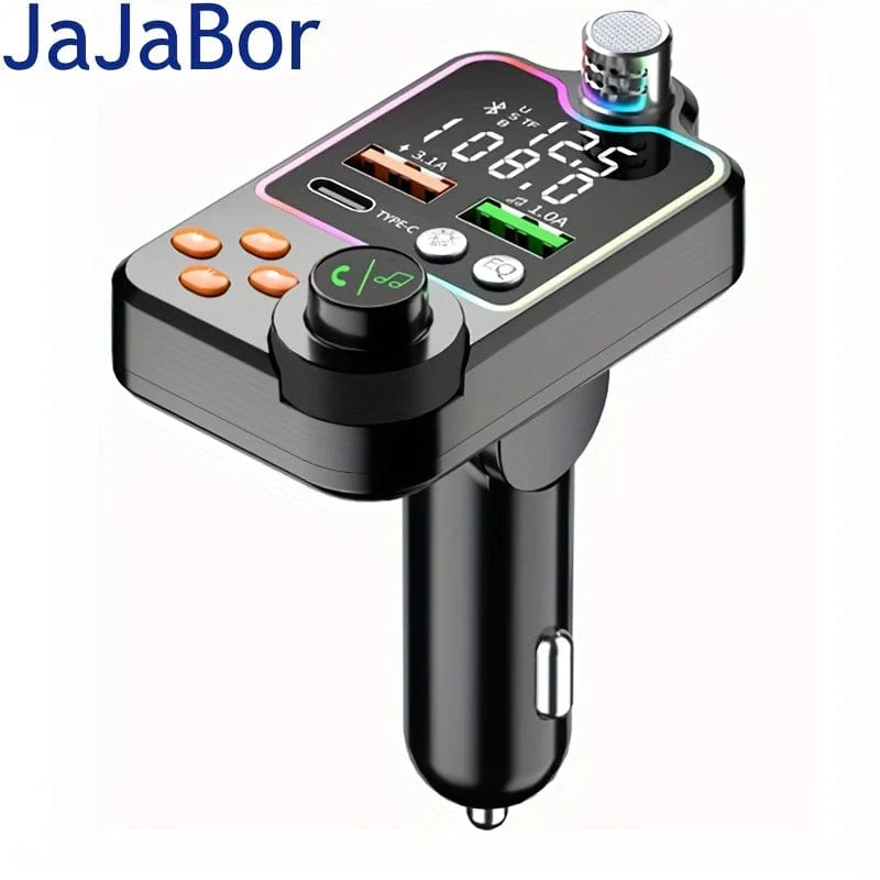 JaJaBor FM Transmitter Modulator Audio Musik Receiver Auto MP3 Player Typ C Dual USB Auto Ladegerät Wireless 5.0 Freisprecheinrichtung Car Kit