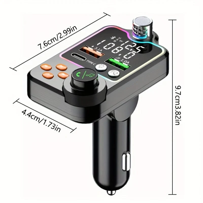 JaJaBor FM Transmitter Modulator Audio Musik Receiver Auto MP3 Player Typ C Dual USB Auto Ladegerät Wireless 5.0 Freisprecheinrichtung Car Kit
