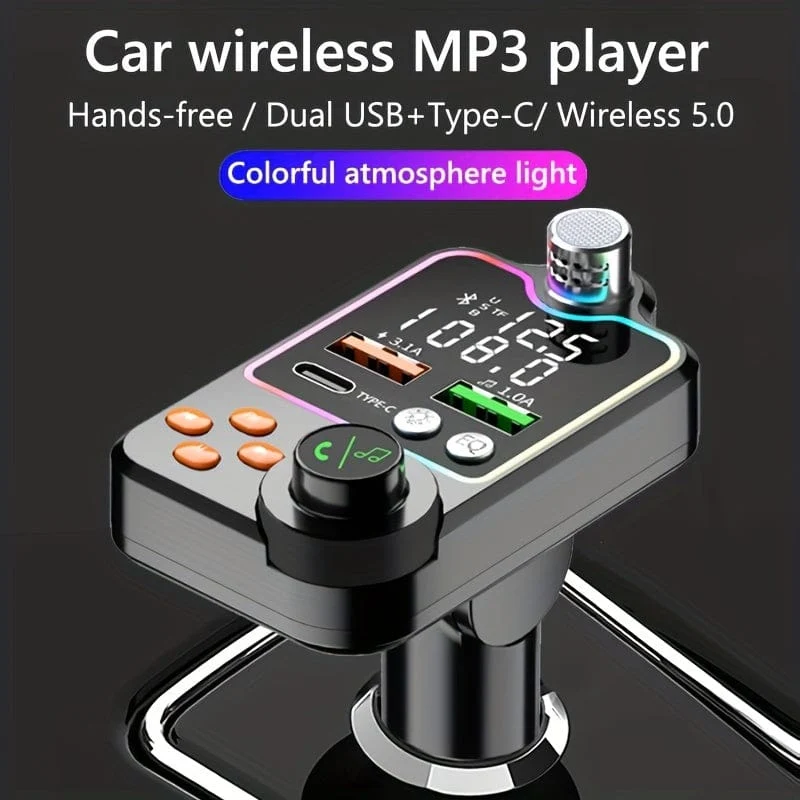 JaJaBor FM Transmitter Modulator Audio Musik Receiver Auto MP3 Player Typ C Dual USB Auto Ladegerät Wireless 5.0 Freisprecheinrichtung Car Kit