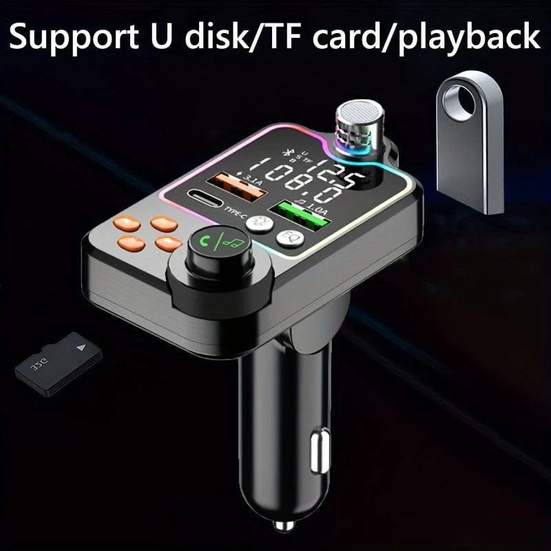 JaJaBor FM Transmitter Modulator Audio Musik Receiver Auto MP3 Player Typ C Dual USB Auto Ladegerät Wireless 5.0 Freisprecheinrichtung Car Kit