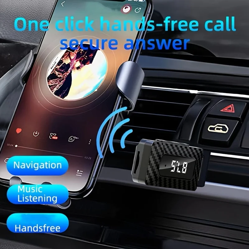 3-in-1-USB-Auto-Wireless-5.3-AUX-Autoadapter, FM-Transmitter mit TF-Kartensteckplatz, für Auto, Home-Audio