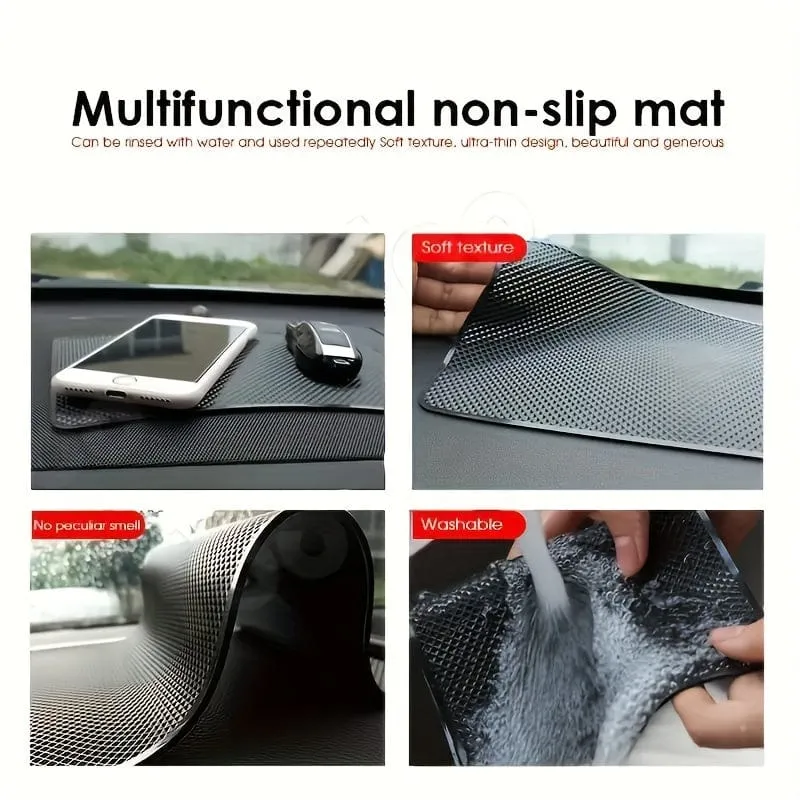Auto-Anti-Rutsch-Matte, Auto, großes Handy, Auto-Ornament, Silikon, hochtemperaturbeständig, zentrales Kontrollinstrument, Schreibtisch, Auto, eingebaute Matte