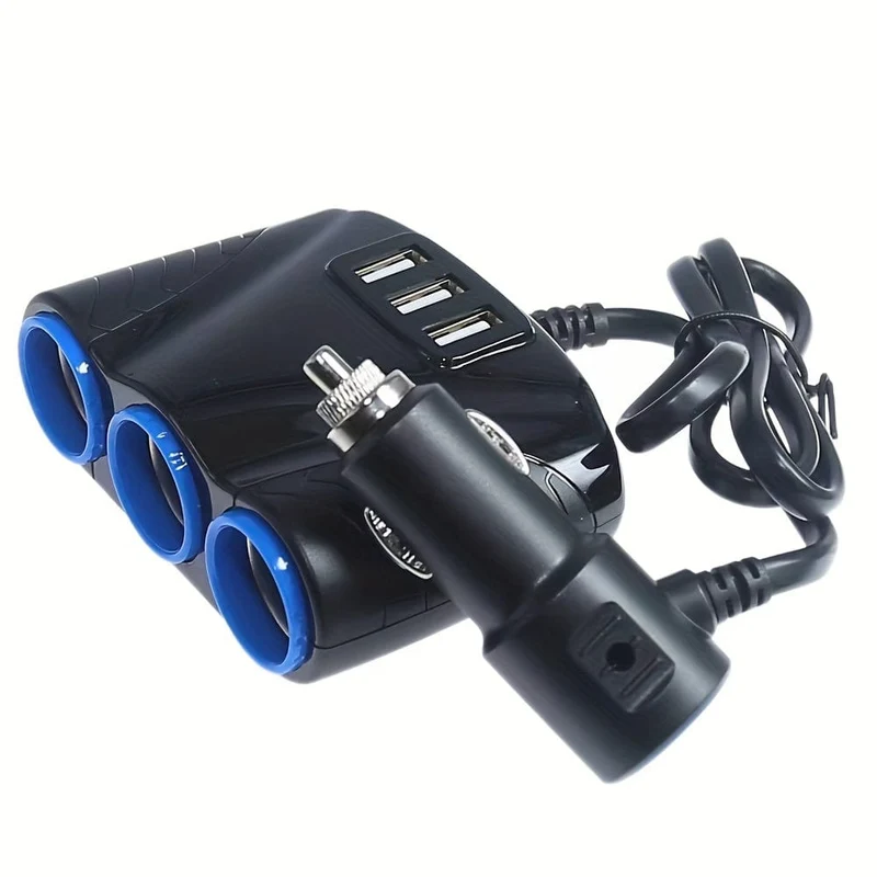 Autosteckdosen Auto-Zigarettenanzünder-Adapter 12V/24V 120W Splitter Feuerzeug 5V 3.1A Ausgangsleistung 3 USB-Autoladegerät-Anschlüsse