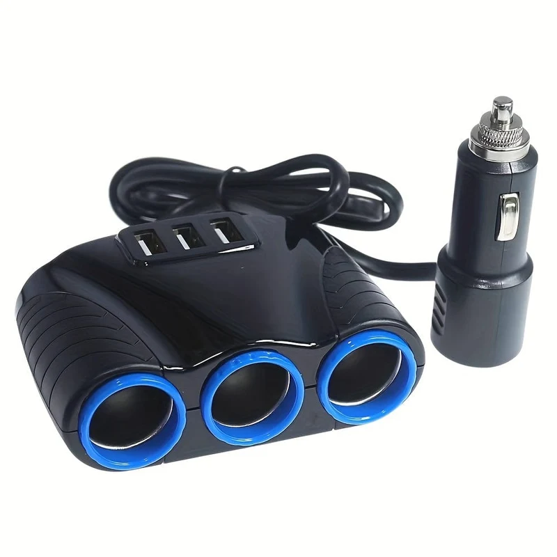 Autosteckdosen Auto-Zigarettenanzünder-Adapter 12V/24V 120W Splitter Feuerzeug 5V 3.1A Ausgangsleistung 3 USB-Autoladegerät-Anschlüsse