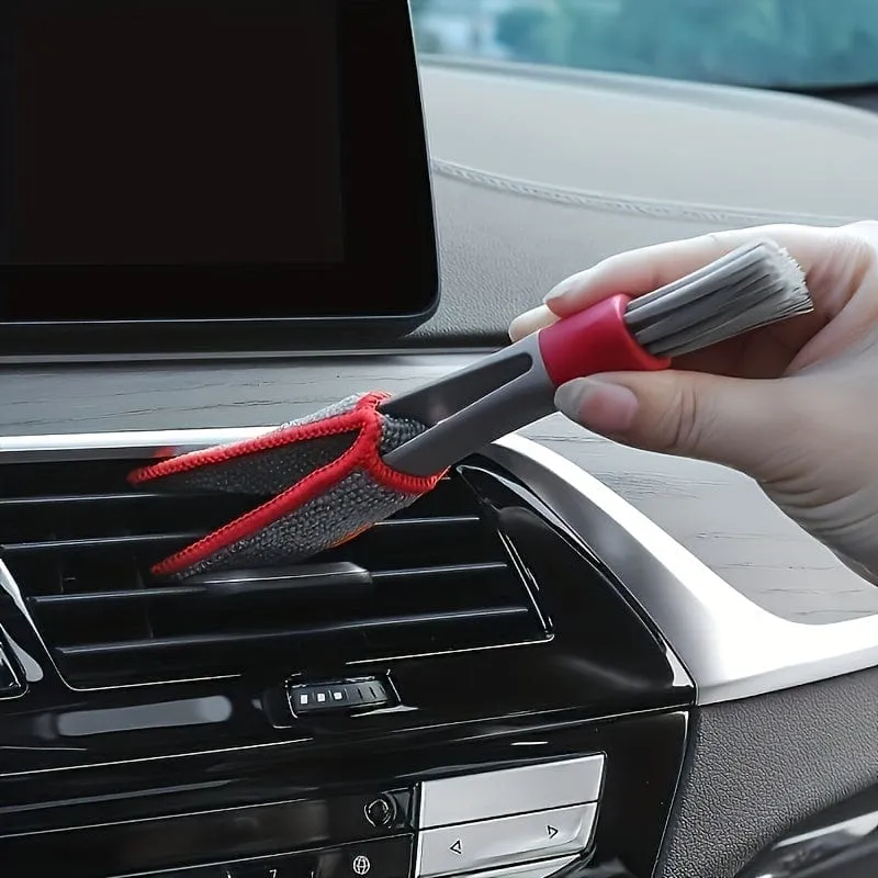 Auto-Klimaanlage und Armaturenbrett-Bürsten-Set – Doppelkopf-Reinigungszubehör mit weichen Borsten für Lüftungsschlitze und Lücken im Auto.