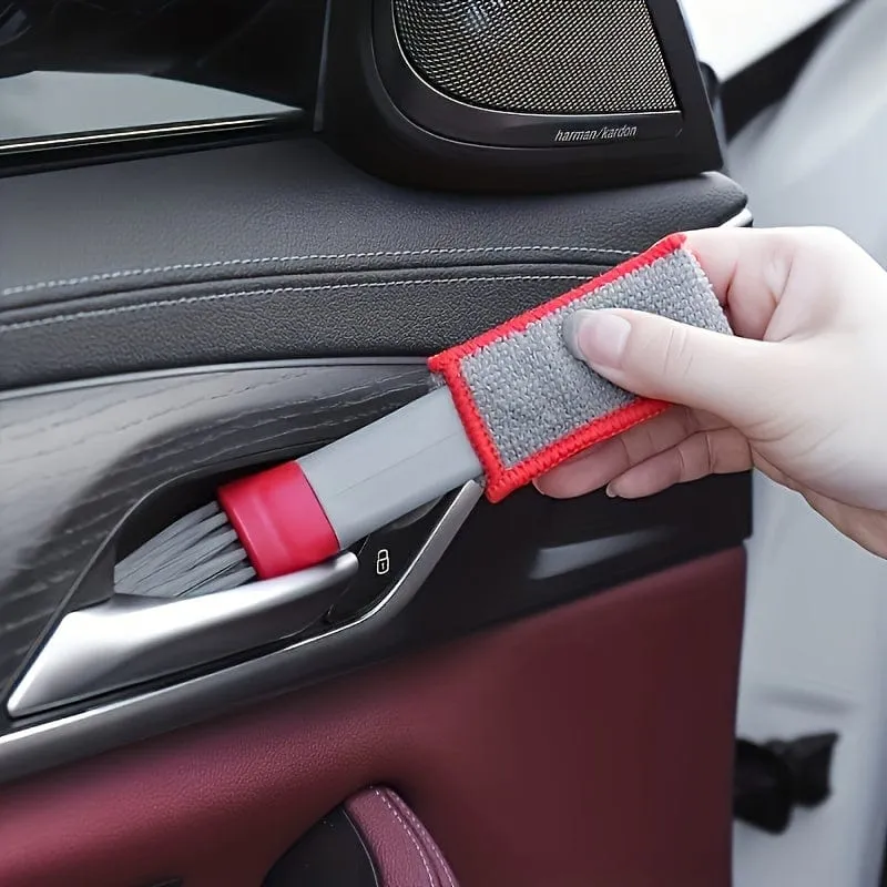 Auto-Klimaanlage und Armaturenbrett-Bürsten-Set – Doppelkopf-Reinigungszubehör mit weichen Borsten für Lüftungsschlitze und Lücken im Auto.