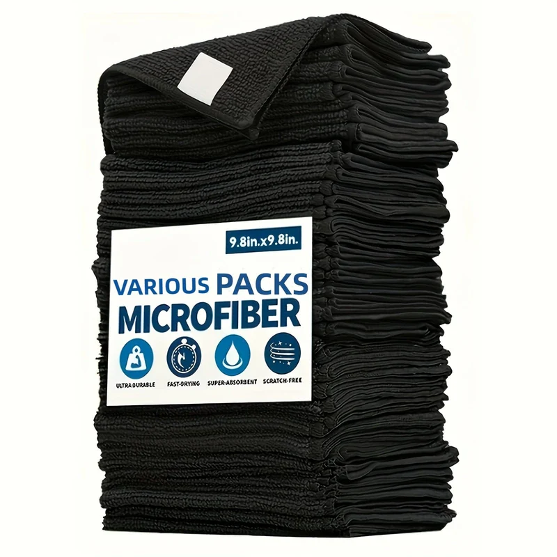Schwarzes Set Towel Master Autohandtücher, super saugfähig, weich und schnell trocknend