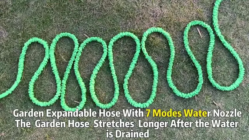 1 Stück 25FT-100FT Autowaschwasserpistole US-Standard verdicktes und verstärktes Bewässerungswerkzeug Erweiterbarer Hochdruck 7 Modi einstellbarer Wasserschlauch