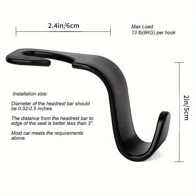 4 Stück Universal-Haken für die Kopfstütze des Autositzes zur Aufbewahrung, Universal-Handtasche, Geldbörse, Kleiderständer