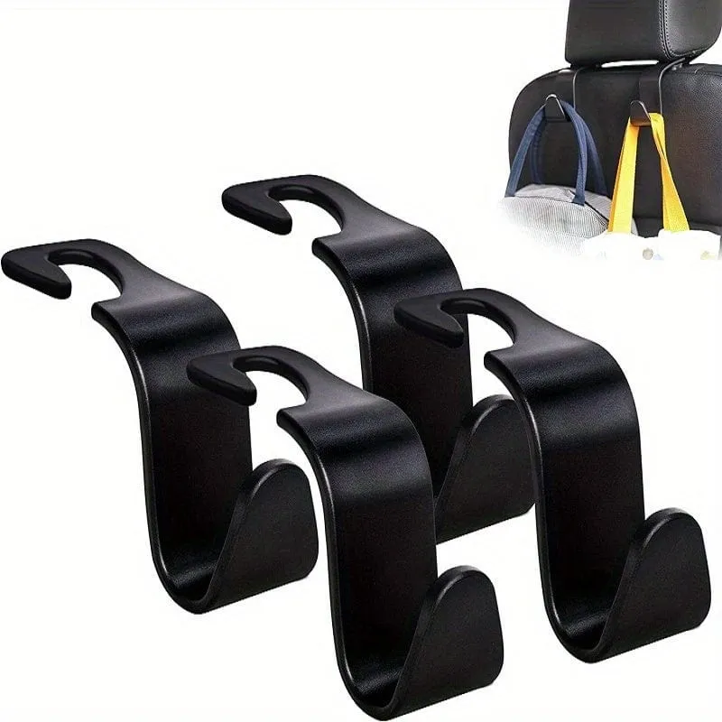 4 Stück Universal-Haken für die Kopfstütze des Autositzes zur Aufbewahrung, Universal-Handtasche, Geldbörse, Kleiderständer