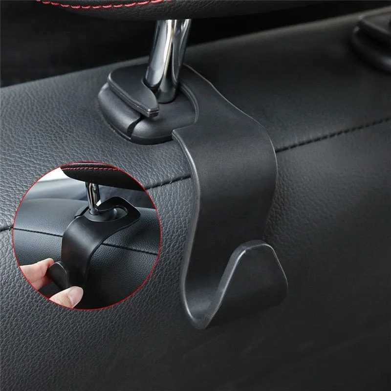 4 Stück Universal-Haken für die Kopfstütze des Autositzes zur Aufbewahrung, Universal-Handtasche, Geldbörse, Kleiderständer