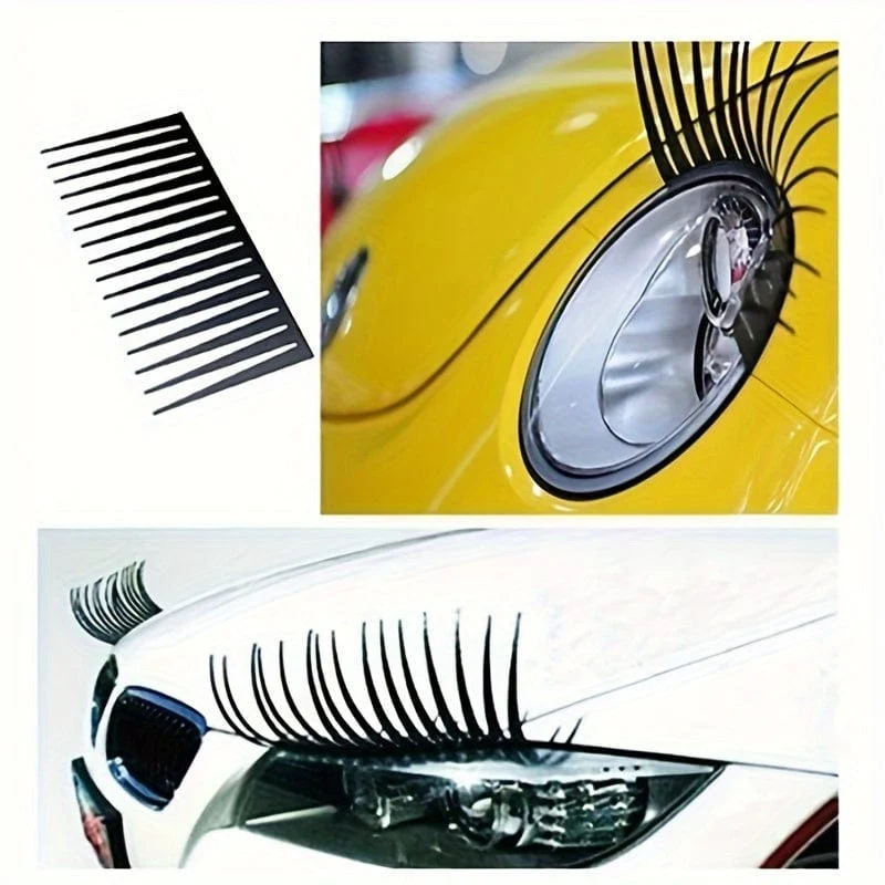 2 Stück Auto-Wimpern-Autoaufkleber, Scheinwerfer-Wimpernaufkleber, coole Aufkleber, niedliche falsche Wimpern-Autoaufkleber