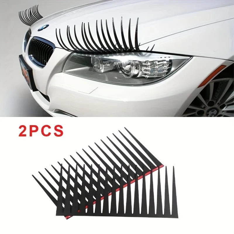 2 Stück Auto-Wimpern-Autoaufkleber, Scheinwerfer-Wimpernaufkleber, coole Aufkleber, niedliche falsche Wimpern-Autoaufkleber