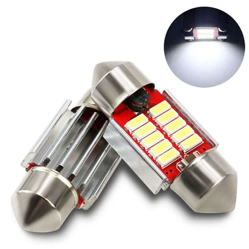 2 superhelle Soffitten-LED-Lampen ohne Fehler, 1.25 "31 mm, Auto-Innenraumkarte, Lichtkuppel, Nummernschild-Türkontrollleuchte, Xenon-Weiß, 12 V