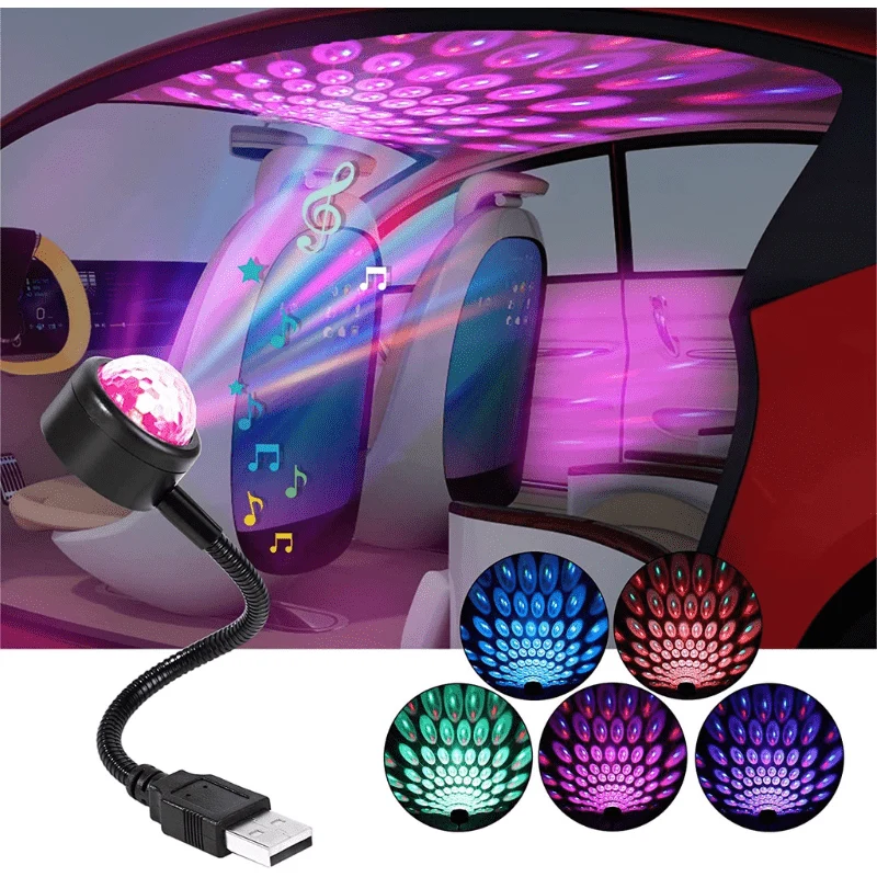 1pc/Mini USB Musik Rhythmus Magische Bühne Wirkung Projektion Lampe LED Party Disco DJ Bühne Licht Auto Dekoration atmosphäre Nacht Licht