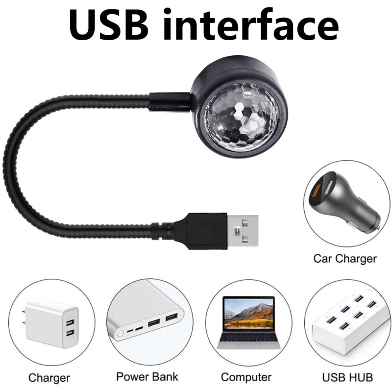 1pc/Mini USB Musik Rhythmus Magische Bühne Wirkung Projektion Lampe LED Party Disco DJ Bühne Licht Auto Dekoration atmosphäre Nacht Licht