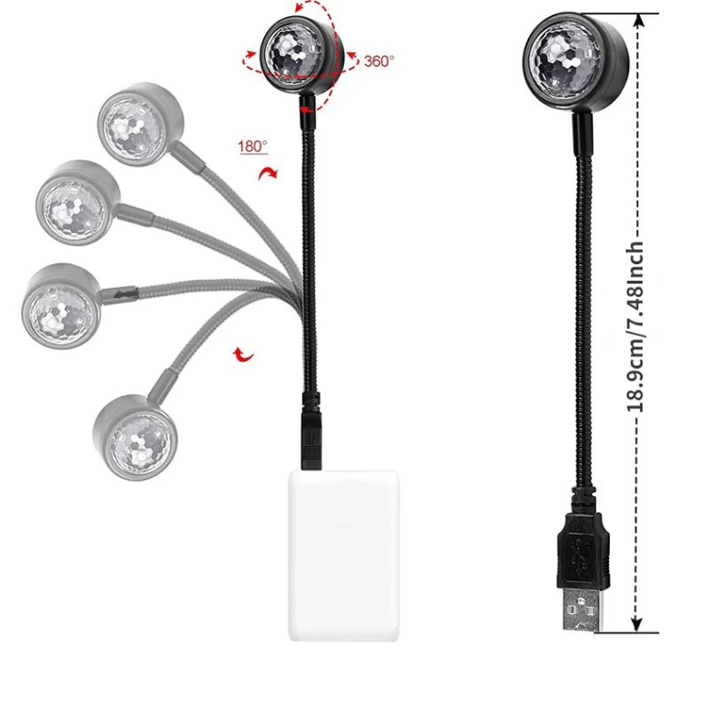 1pc/Mini USB Musik Rhythmus Magische Bühne Wirkung Projektion Lampe LED Party Disco DJ Bühne Licht Auto Dekoration atmosphäre Nacht Licht