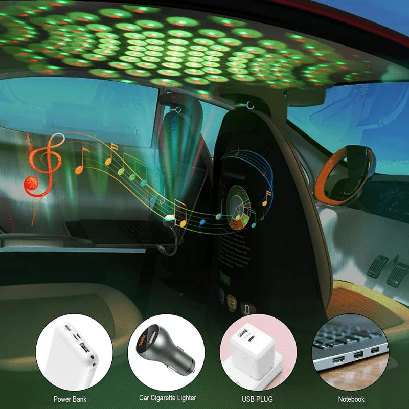 1pc/Mini USB Musik Rhythmus Magische Bühne Wirkung Projektion Lampe LED Party Disco DJ Bühne Licht Auto Dekoration atmosphäre Nacht Licht
