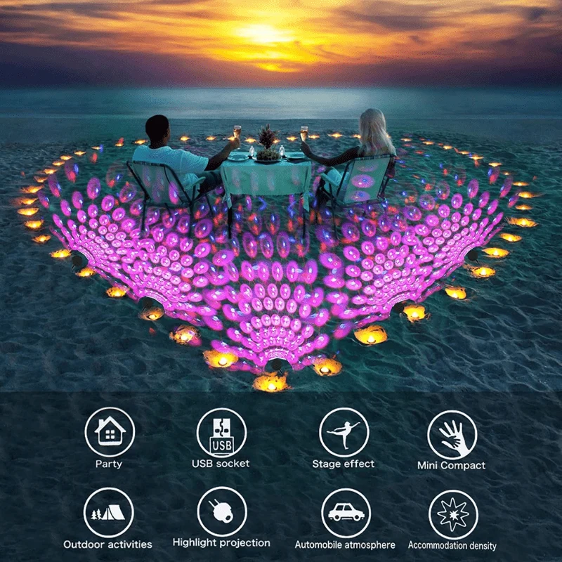1pc/Mini USB Musik Rhythmus Magische Bühne Wirkung Projektion Lampe LED Party Disco DJ Bühne Licht Auto Dekoration atmosphäre Nacht Licht