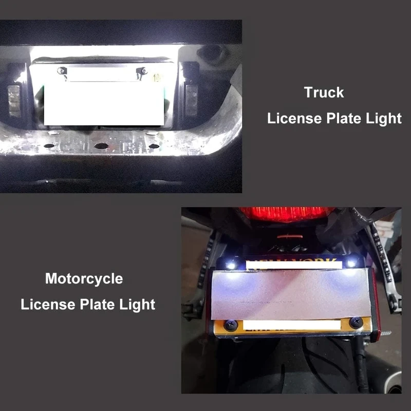 2 Stück Kennzeichenleuchte, Kennzeichenleuchte, Schraubenbolzen, Lampe, superhell, 12 V, weiße LED-Lampe, wasserdicht, schwarzes Aluminium, für Auto, Motorrad, LKW, Wohnmobil, ATV, Fahrrad