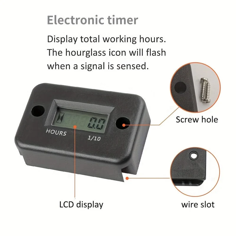 Digital LCD Stundenzähler Motor Wasserdichte Anzeige für Fahrrad Motorrad ATV Schneemobil Marine Boot Ski Dirt Gas Motor