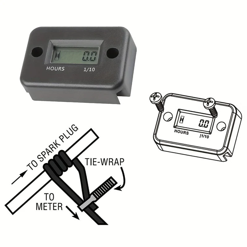 Digital LCD Stundenzähler Motor Wasserdichte Anzeige für Fahrrad Motorrad ATV Schneemobil Marine Boot Ski Dirt Gas Motor