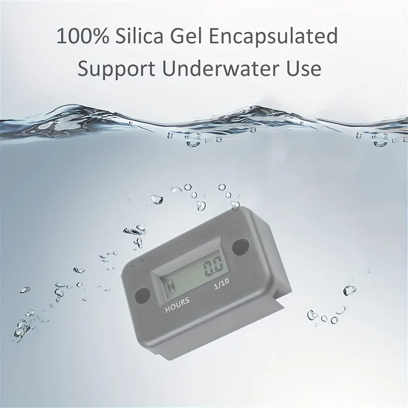Digital LCD Stundenzähler Motor Wasserdichte Anzeige für Fahrrad Motorrad ATV Schneemobil Marine Boot Ski Dirt Gas Motor