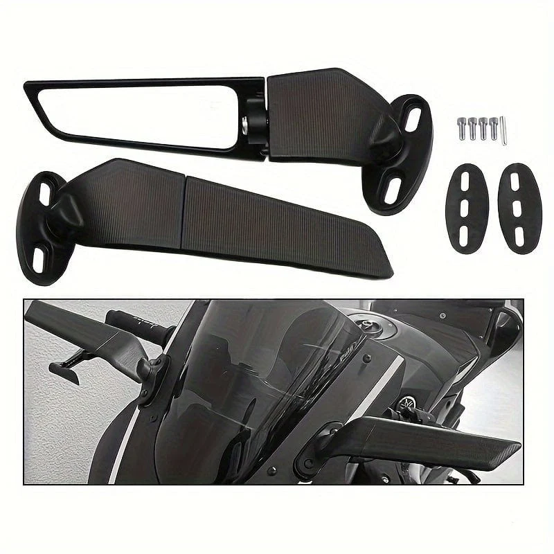 1set Motorrad Geändert Universal Feste Wind Flügel Rückspiegel Spoiler Für Kawasaki Für Yamaha Für Honda Für Ducati