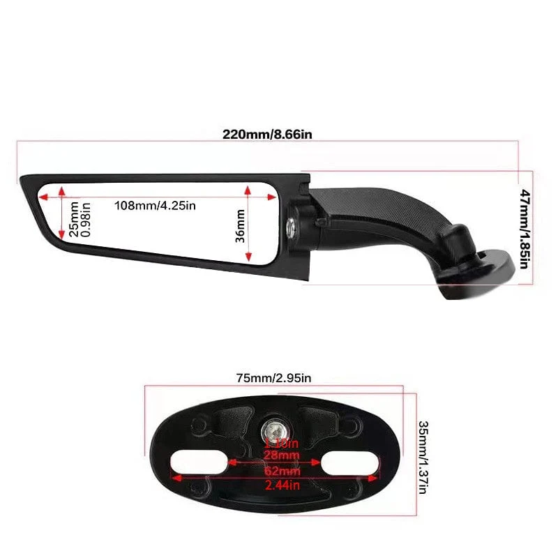 1set Motorrad Geändert Universal Feste Wind Flügel Rückspiegel Spoiler Für Kawasaki Für Yamaha Für Honda Für Ducati