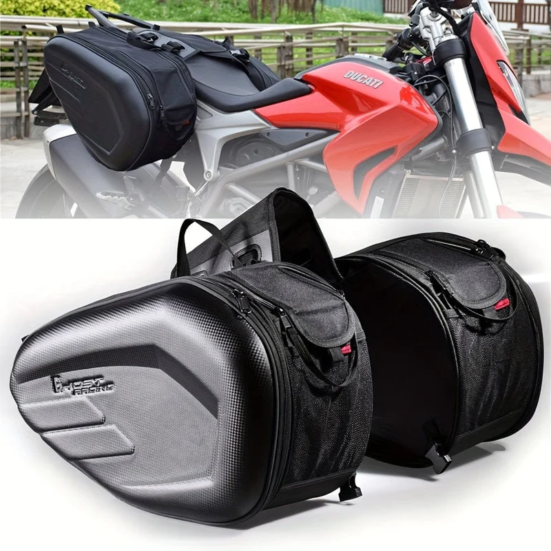 Motorrad-Satteltaschen, 40 l, großes Fassungsvermögen, abnehmbare Seitensatteltaschen, Motorrad-Packtaschen, Taschen mit Schutzhülle, universelle Motorrad-Gepäcktasche