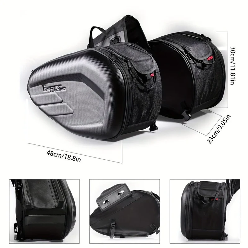 Motorrad-Satteltaschen, 40 l, großes Fassungsvermögen, abnehmbare Seitensatteltaschen, Motorrad-Packtaschen, Taschen mit Schutzhülle, universelle Motorrad-Gepäcktasche