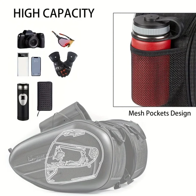 Motorrad-Satteltaschen, 40 l, großes Fassungsvermögen, abnehmbare Seitensatteltaschen, Motorrad-Packtaschen, Taschen mit Schutzhülle, universelle Motorrad-Gepäcktasche